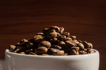 many freshly roasted coffee beans