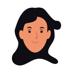 happy woman icon, flat design