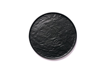 Black friday. Black circle plate on white background