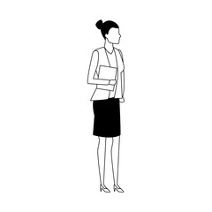 avatar business woman standing icon