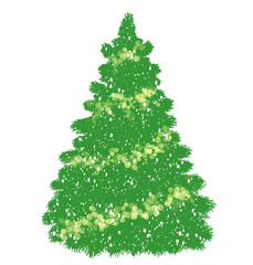 Christmas tree. Illustration of an elegant Christmas tree. Christmas tree with garlands and snow.