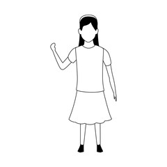 avatar girl wearing casual clothes, flat design