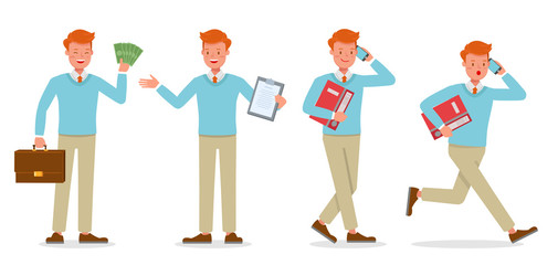 Businessman working character vector design no40