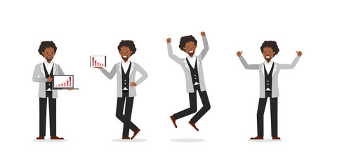 Businessman working character vector design no85