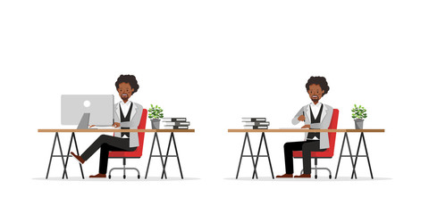 Businessman working character vector design no92