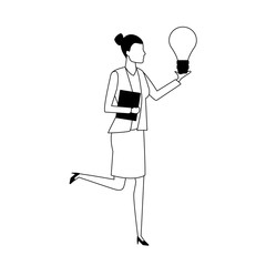 avatar businesswoman with big light bulb