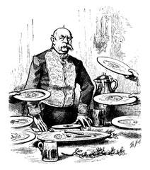 Bismarck's After-Dinner Speech, vintage illustration