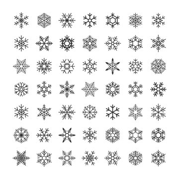 Schneeflocken Eiskristalle Icon Set