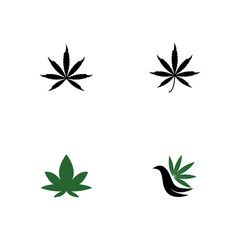 Set Cannabis Logo Template vector symbol