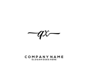 QX Initial handwriting logo template vector