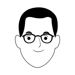 nerd man cartoon icon, flat design