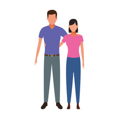 Fototapeta premium avatar couple icon, flat design