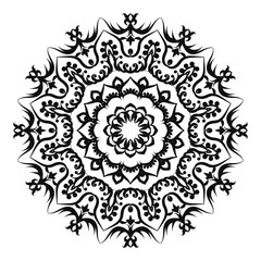Mandala pattern black and white good mood