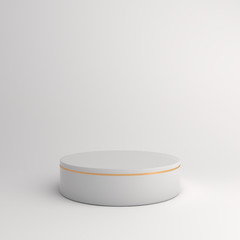 Winter abstract podium design creative concept product display mock up on white background. 3D rendering illustration.