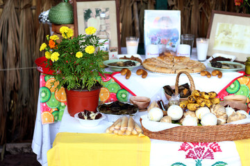 Altar de día de muertos en detalle 