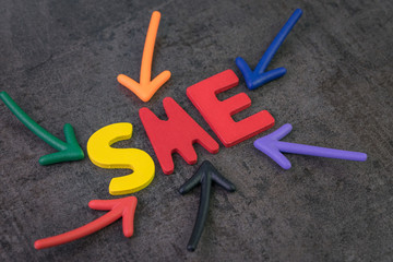 SME, small and medium-sized enterprises concept, multi color arrows pointing to the word SME at the...