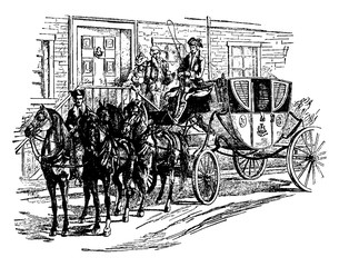 The President Equipage, vintage illustration.