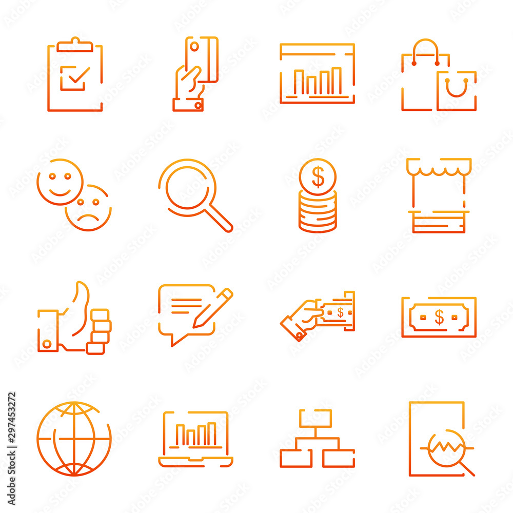 Leinwandbilder shopping set icon template color editable. simple pack of e-commerce vector sign isolated on white b