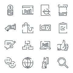 Shopping set icon template color editable. Simple pack of e-commerce vector sign isolated on white background illustration for graphic and web design.