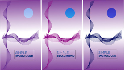 simple abstract lines set with colors of purple and white gradation  background 