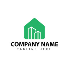 Green Simple House Logo Design