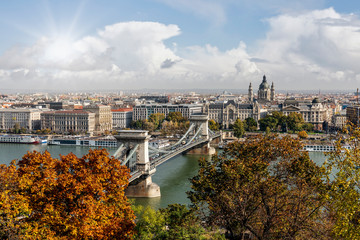 budapeste, hungria vista ponte Széchenyi Lánchíd
