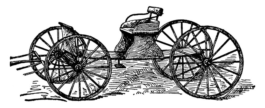 Buckboard, vintage illustration.