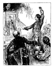 Henry, Patrick, Give me liberty or give me death!, vintage illustration