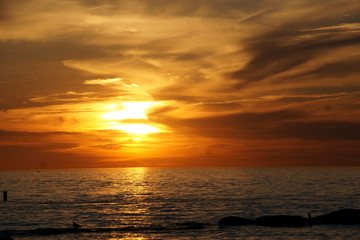 sunset over the sea