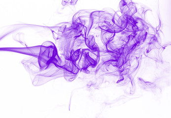 Purple smoke motion abstract on white background