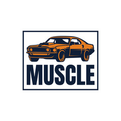Muscle Car Badge Vector Illustration