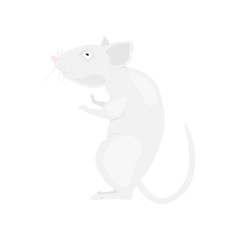 Gray rat symbol of the new year 2020 on a white background. Flat vector illustration EPS10