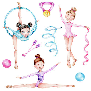 Gymnast Cartoon Photos Royalty Free Images Graphics Vectors Videos Adobe Stock
