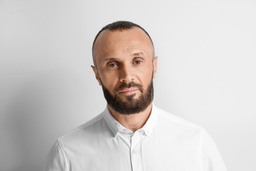 Portrait of handsome man on white background