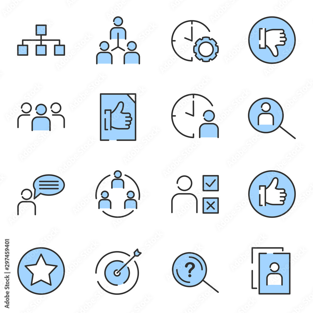 Leinwandbilder Team Work set icon template color editable. Team Work pack symbol vector sign isolated on white background. Simple logo vector illustration for graphic and web design.