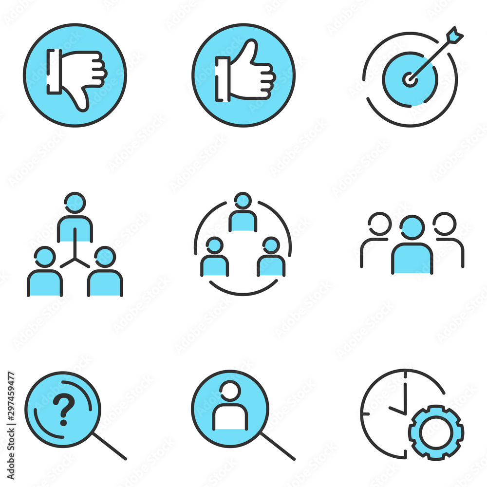 Leinwandbilder Team Work set icon template color editable. Team Work pack symbol vector sign isolated on white background. Simple logo vector illustration for graphic and web design.
