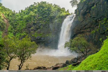 Fototapeta na wymiar Famous Dabhosa Waterfall near Jawhar Town,Thane,Maharashtra,India