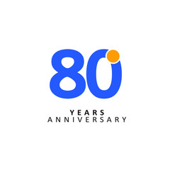 80 Year Anniversary Vector Template Design Illustration