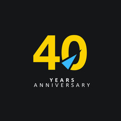 40 Year Anniversary Vector Template Design Illustration