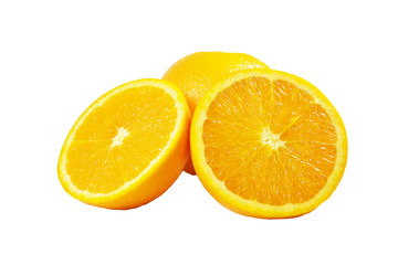 Orange slice on  white background