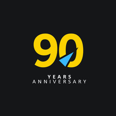 90 Year Anniversary Vector Template Design Illustration