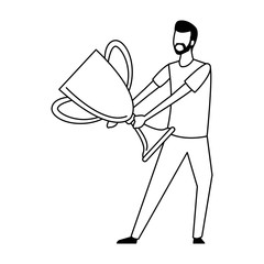 avatar man holding a big trophy icon