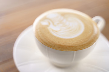 Cup of latte coffee.