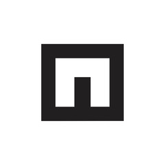letter n simple square logo vector