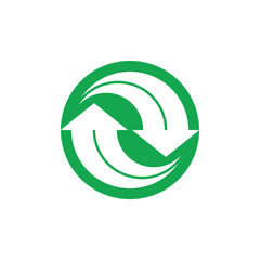 rotate geometric arrow circle motion logo vector