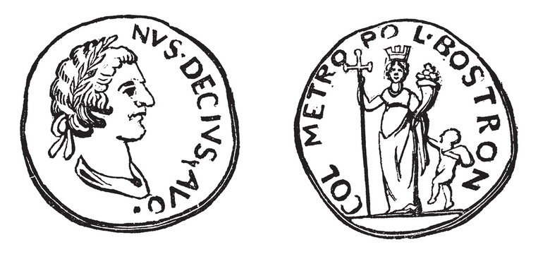 Medal of Bostra, vintage illustration