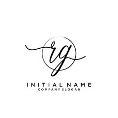RG Initial handwriting logo with circle template