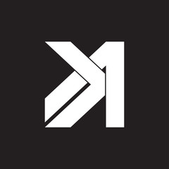 letter a arrow geometric logo vector