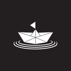 triangle mosaic paper ship boat symbol vector