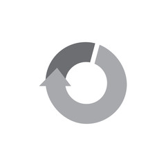 circle rotation geometric arrow motion symbol logo vector